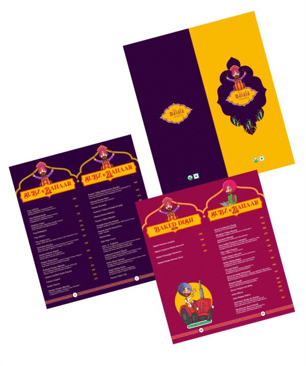 restaurant menu design services in india